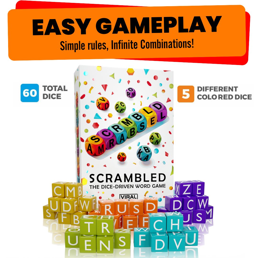 Viral Studios Scrambled Dice Game Fast-Paced Word Party Game