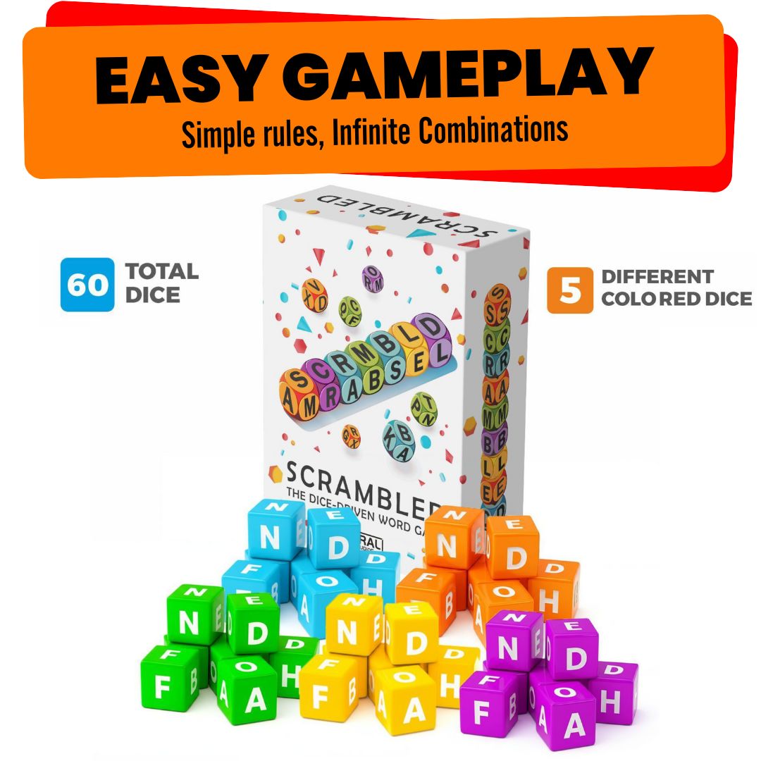 Viral Studios Scrambled Dice Game Fast-Paced Word Party Game
